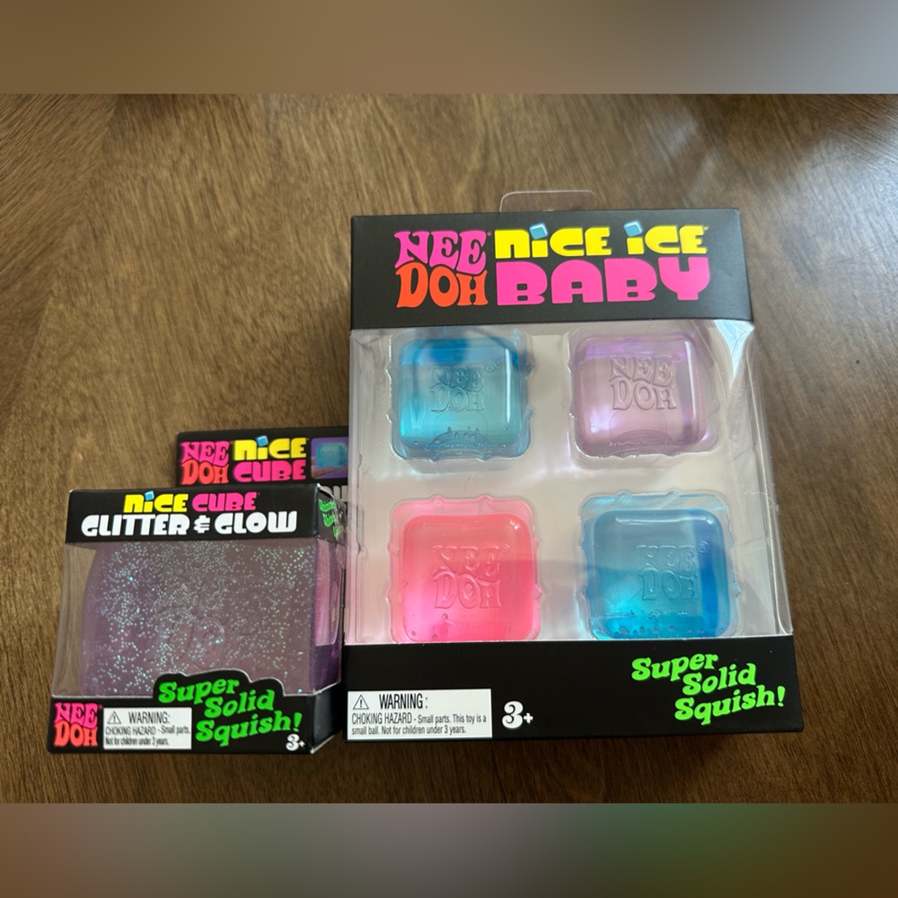 Needoh Glitter Glow Nice Cube and Needoh Nice Ice Baby 4 Pack